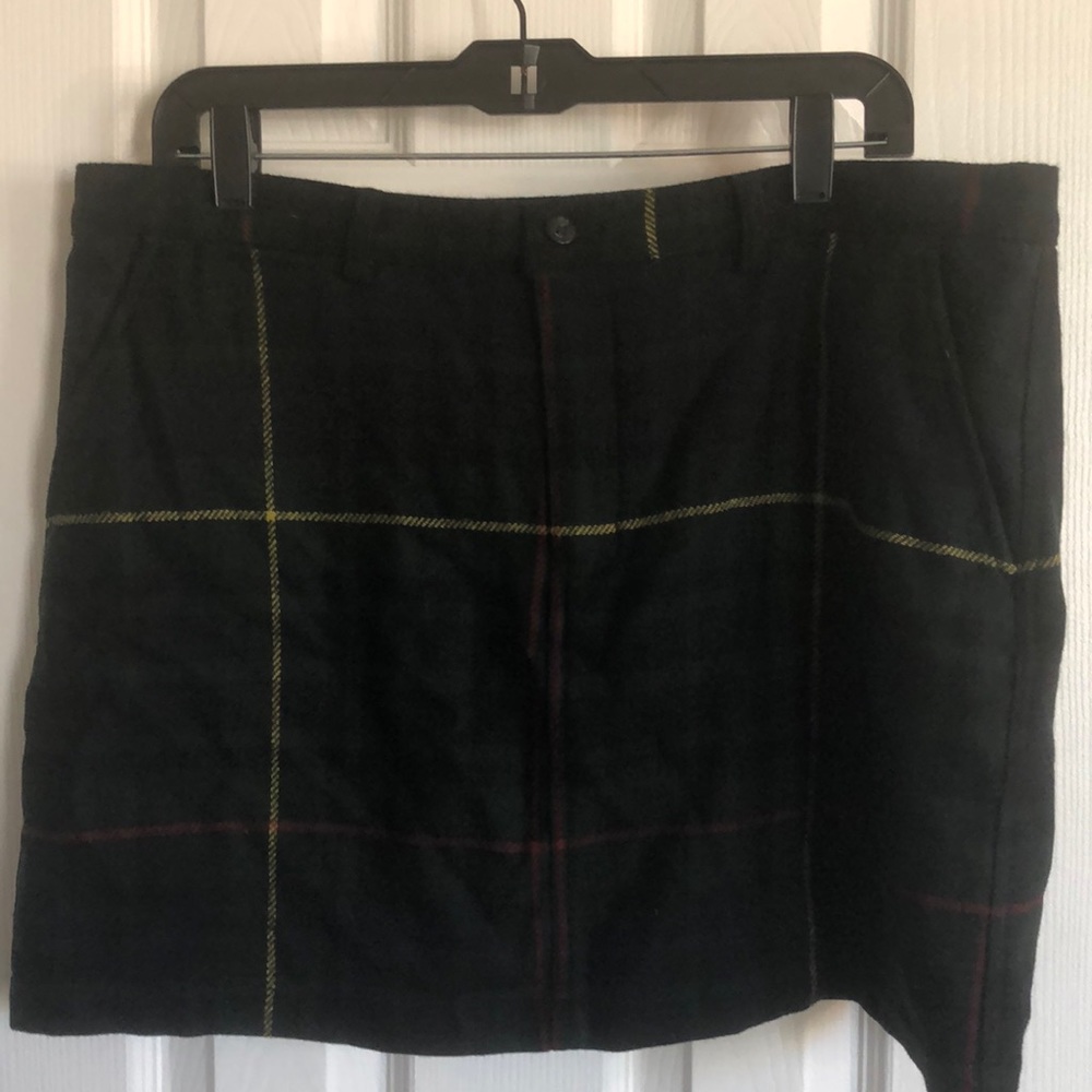 Vintage 90s plaid wool skirt
